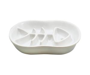 Nobby Anti-Splash Bowl Fish 0.5 L For Dogs & Cats, 22.5x17x4 Cm, White