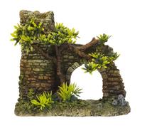 Nobby Aqua Ornaments Tower with Arch with Plants 16.5 x 8 x 15 cm