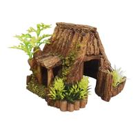 Nobby Aqua Ornaments Wooden Cave with Plants 14 x 13.7 x 10.5 cm