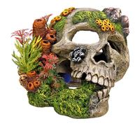 Nobby Aquarium Decoration Skull with Plants, RRP 36.99 EUR, NEW