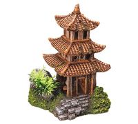 Nobby Polyresin Asian Temple Aquarium Sculpture, Beige, 10 x 9 x 14.5 cm