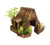 Nobby Aquarium Decoration Wooden Cave With Plants 14X13.7X10.5 Cm Non-Toxic