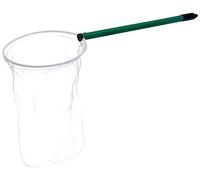 Nobby Bird fishing net tulle No. 2; handle 30 cm; tulle head Ø18 cm x 36 cm, green, black, white