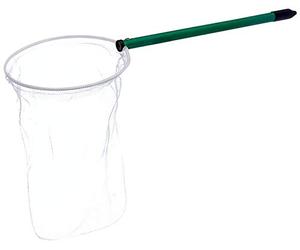 Nobby Bird fishing net tulle No. 2; handle 30 cm; tulle head Ø18 cm x 36 cm, green, black, white