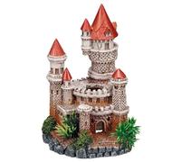Nobby Castle with Plants Aquarium Sculpture, 12 x 10.5 x 18 cm, Blue Resin