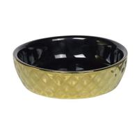 Nobby Cat Ceramic Bowl Gold, Gold, Diameter 14.0 x 4 cm, 0.25 L, 1 Piece, Black