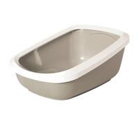 Savic Aseo Jumbo Cat Litter Tray with High Edge - 67.5cm - Mocha & White