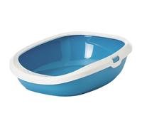Nobby Cat Litter Box Gizmo Blue/White With Edge For Cats, Easy Entry
