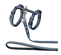 Nobby Cat Set Pepita Black, Continuously Adjustable, Bowl + Leash