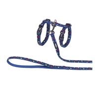 Nobby Cat Set Stars Blue Dish + Leash For Cats Robust Stepless
