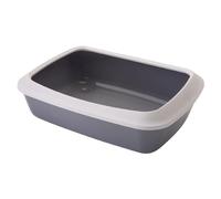 Savic Iriz Litter Tray with Protective Edge - 50cm - Light Grey & White