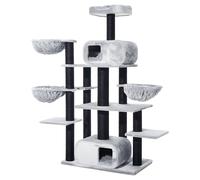 Nobby Cat Tree Todor Gray For Cats, 201 Cm Tall, With Sisal & Plush