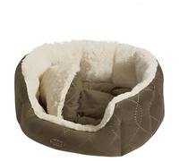Nobby Ceno Cat Bed Beige-Brown Reversible Insert Washable Plush 55 x 50 x 21 cm