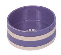 Nobby Ceramic Bowl Strio, Lilac/Cream, Diameter 21.0 x 8.5 cm, 2.00 L, Pack of 1
