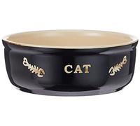 Nobby Ceramic Cat Basin, 13.5 x 13.5 x 0.25 cm, Black/ Beige