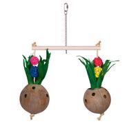 Coconut bird toys with perch and corn leaves Nobby Pet