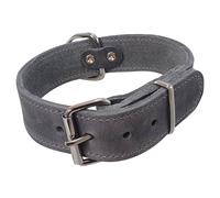 Nobby Collar Extra Stable Gray Made Of Fat Leather For Dogs Vintage Look