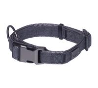 Nobby Collar Linen Deluxe Black/Grey, Continuously Adjustable For Dogs