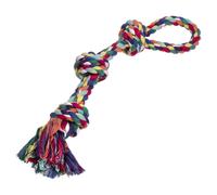 Nobby Colorful Play Rope 60 Cm Double 3 Knots Dental Care Dog Toy