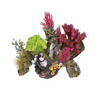 Nobby Coral Stone with Plants Aquarium Ornaments, 17 x 12.5 x 12 cm