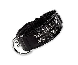 Nobby Delgado Leather Dog Collar, 45 cm Length x 30 mm Width, Black