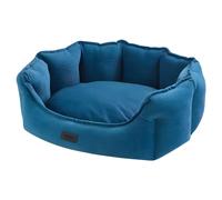 Nobby Dog Bed Cacho Oval Blue, Cozy Corduroy Dog Bed, Non-Slip
