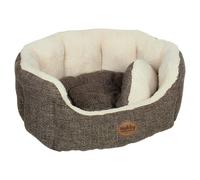 Nobby Dog Bed Oval Alba Braun With Reversible Pillow From Steiff, Washable
