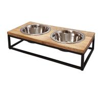 Nobby Elegant Diner Bowl Stand With 2 Stainless Steel Bowls For Pets