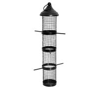 Nobby Feeding Column With Perches 40Cm Black For Birds, Robust & Elegant