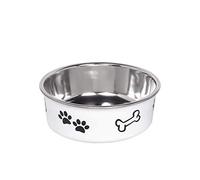 Nobby Fusion Stainless Steel Bowl, Non-Slip, White, 13 cm, 0.5 Litres, Pack of 1