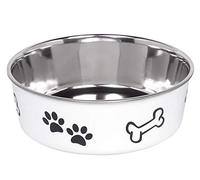 Nobby Fusion Stainless Steel Dog Bowl Non-Slip White 20 cm 1.80 Litres