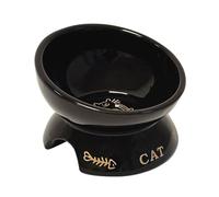 Nobby Golden Cat Ceramic Bowl Raised Black Diameter 13.5 x 9 cm 250 ml