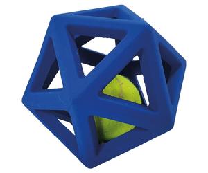 Nobby Grid Ball Dog Toy 11Cm Blue Chew Toy With Tennis Ball