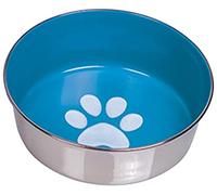 Nobby Heavy Paw Anti-Slip Stainless Steel Bowl, 13.5 cm, Light Blue/Silver