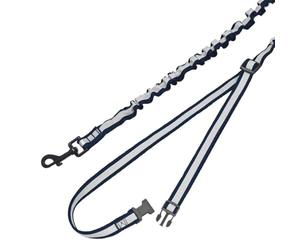 Nobby Jogging Lead Elastic Blue L: 80/120 cm, W: 25 mm, Waist Belt Max. 105 cm