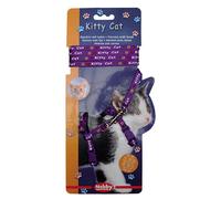 Nobby Kitty Cat Set Purple For Kittens, Collar, Harness, Leash 120 Cm