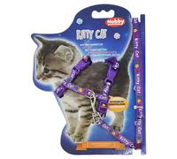 Nobby Kitty Cat Set Purple For Kittens, Collar, Harness, Leash 120 Cm