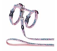 Nobby Cat Set Love Pink Dish Leash Nylon Continuously Adjustable