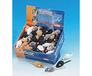 NOBBY paradise pets SMALL FAUX FUR MICE CAT TOYS X 6 FURRY MICE