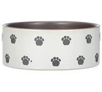 Nobby Pata Dog Ceramic Bowl Diameter 15.0 x 6.0 cm Cream/Grey
