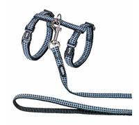 Nobby Cat Set Pepita Black, Continuously Adjustable, Bowl + Leash