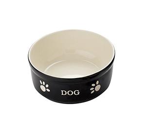 Nobby Pet 'Dog' Ceramic Bowl Black 460ml 6.1in