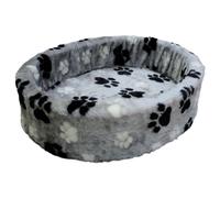 Nobby Plush Bed Gray Paw For Dog, Removable Cover, Washable 30°C