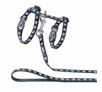 Nobby Cat Set Scull Black, Continuously Adjustable, Harness & Leash