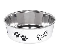 Nobby Fusion Stainless Steel Bowl Non-Slip White 20 cm 1.80 Litres