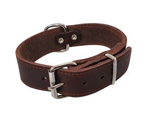 Nobby Tabil Dog Collar Nubby Leather Brown Vintage Look Robust