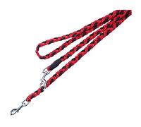 Nobby Training Lead Braided Red Black Nylon 3fach Adjustable for Dog