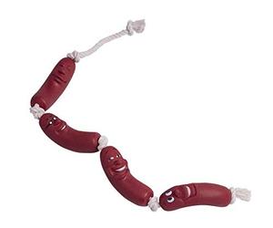 Nobby Vinyl Sausage Chain Classic Dog Toys Set of 4, 75 cm
