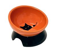 Nobby Wilson Ceramic Bowl Raised Cat Orange/Black Diameter 13.5 x 9 cm 250 ml