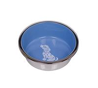 Nobby Wise Stainless Steel Bowl, Non-Slip, Light Blue, 16 cm, 0.90 Litres, Pack of 1
